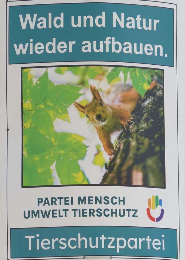Tierschutzpartei: Wald und Natur wieder aufbauen.