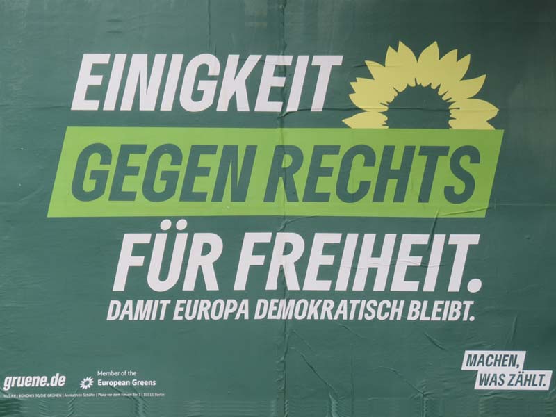 Grüne - Einigkeit gegen rechts für Freiheit.